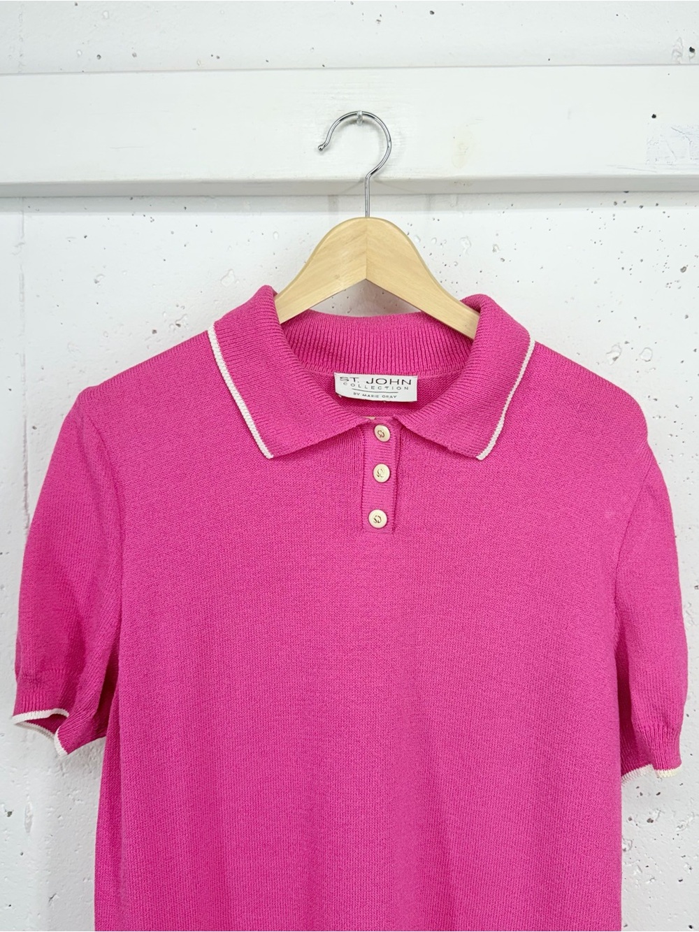 St. John Collection Women’s Size 12 Hot Pink Knit Dress Read - Picture 2 of 16